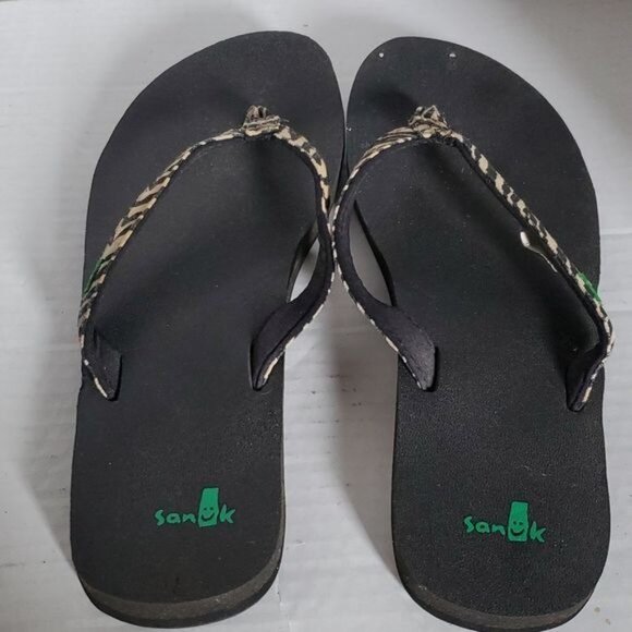 Sanuk Sandals Flip Flops Shoes Tongs Zebra Print SHOES Women's WOMAN'S Size 8 - Picture 6 of 14